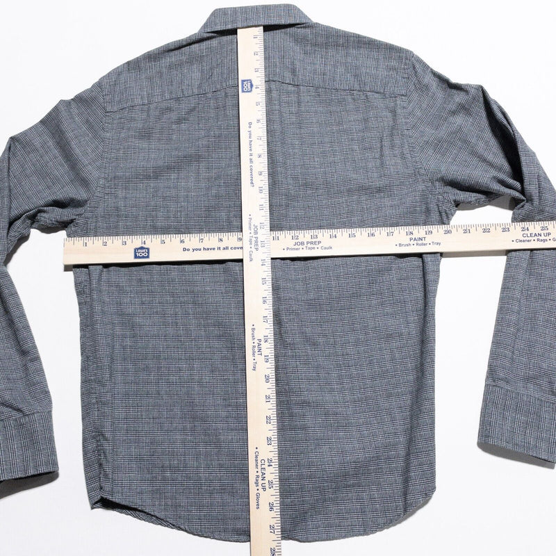 UNTUCKit Shirt Men's Small Glen Check Plaid Gray Long Sleeve Button-Up Casual