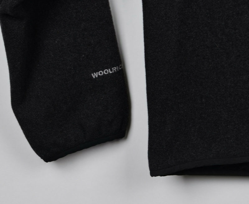 Woolrich Women's Sz Large 100% Wool Shell Lined Heather Black Full Zip Jacket