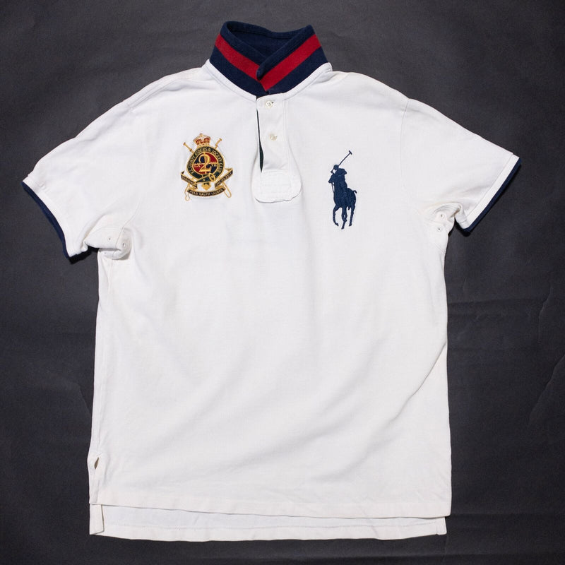 Polo Ralph Lauren Big Pony Polo Men's XL White Embroidered Crest Preppy