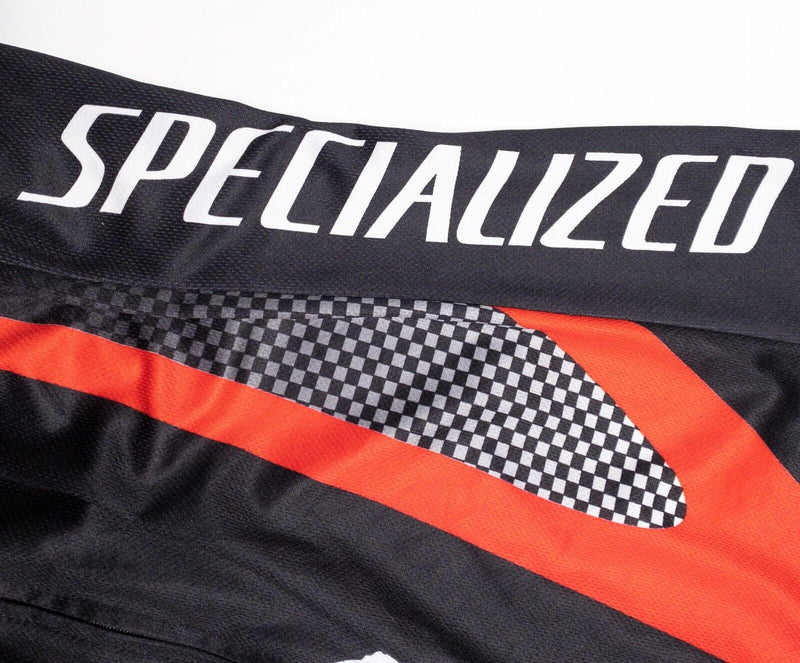 Specialized Cycling Jersey XL Men's Black Red White Logo Zip Pockets Spell Out