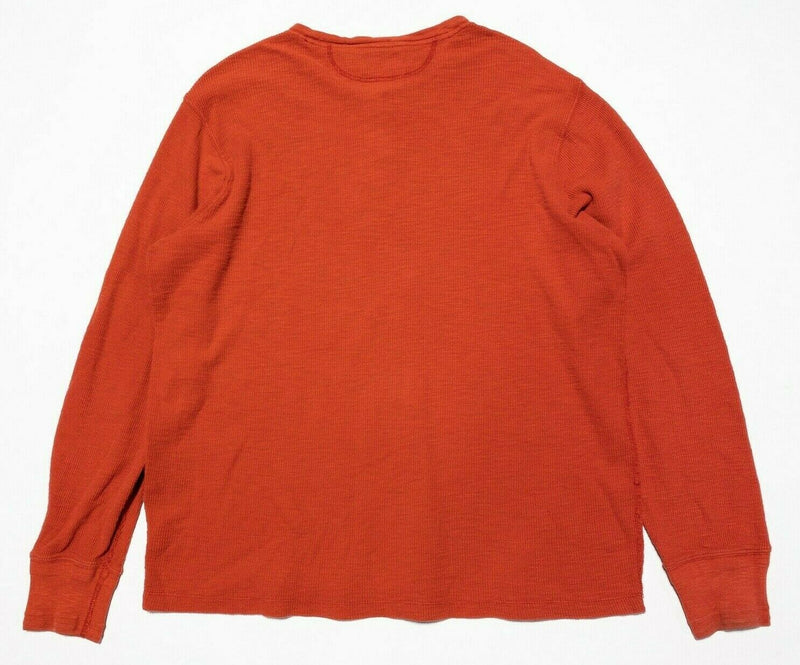 Polo Ralph Lauren 3-Button Henley Shirt Orange Long Sleeve Polo RL Men's XL