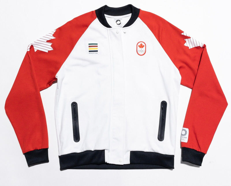 Canada Olympic Jacket Men's Large Hudson's Bay Tokyo 2020 Bomber White Red Team