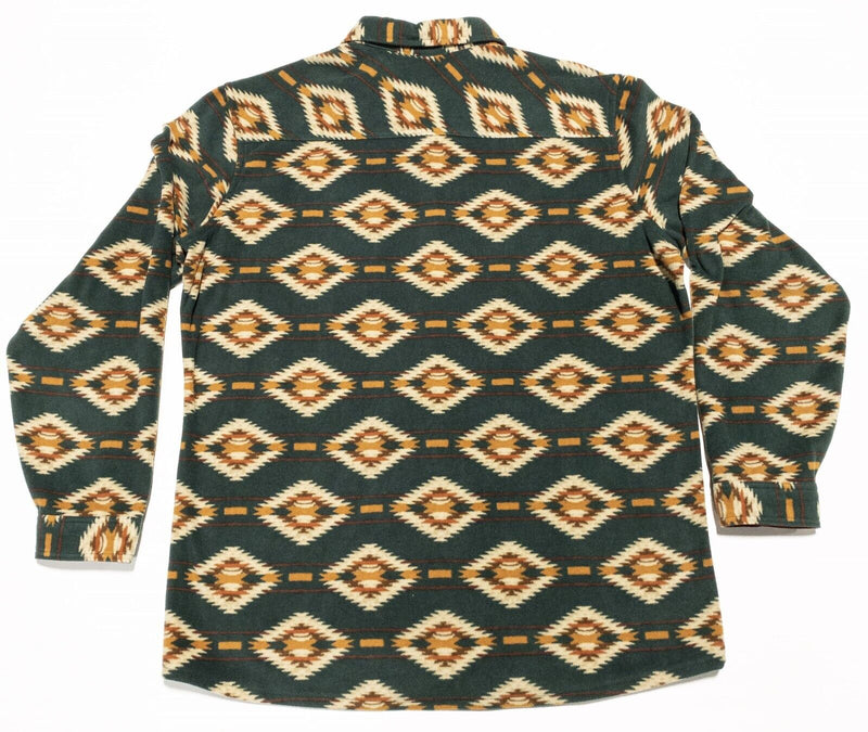 Eddie Bauer Flannel Shirt Jacket Shirt Men's XL Tall Aztec Green Long Sleeve