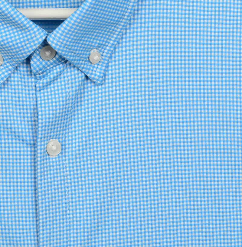 Bolo Miller Men's XL Polyester Nylon Blue Check USA Performance Dress Shirt