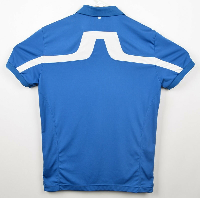 J. Lindeberg Men's Sz Large Regular Fit KV Reg TX Jersey Blue Golf Polo Shirt