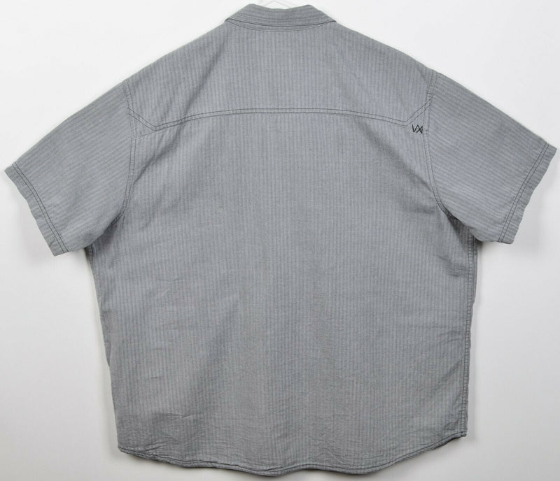 5.11 Tactical Men's XL Snap-Front Gray Striped Conceal Carry Short Sleeve Shirt