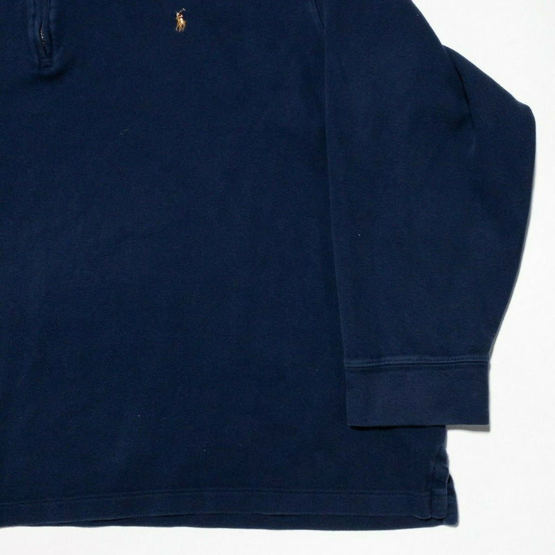 Polo Ralph Lauren 4XB Sweater Estate Rib Men's Navy Blue 1/4 Zip Pullover