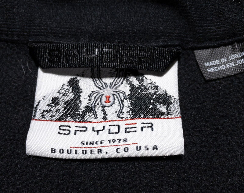 Spyder Jacket Men's Large 1/4 Zip Pullover Waffle-Knit Sweater Black Ski Outdoor