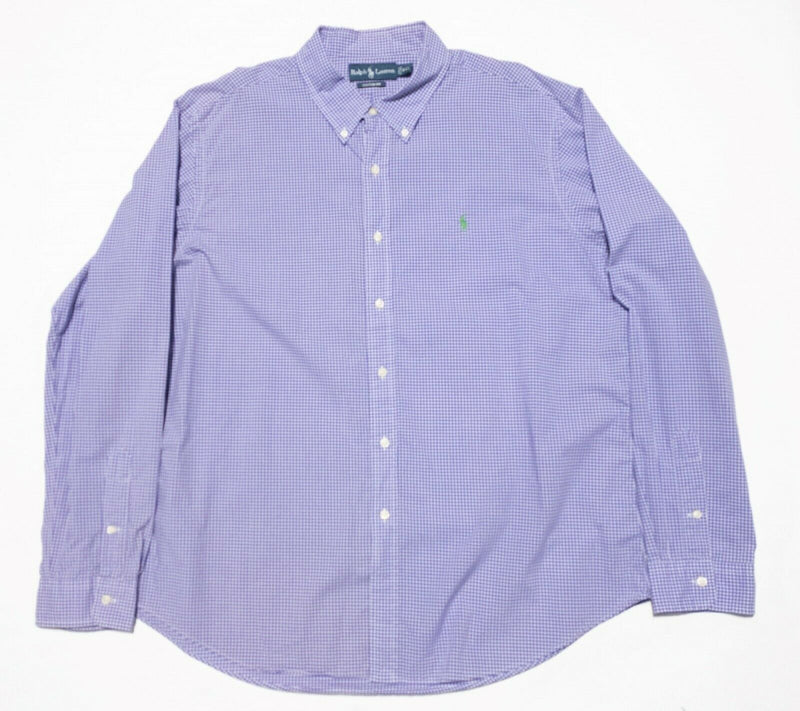 Polo Ralph Lauren Men's Button-Down Shirt Purple Check Long Sleeve Men's 2XL