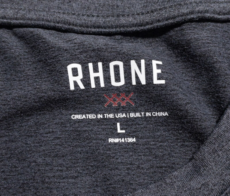 Rhone T-Shirt Men's Large Reign Gray Wicking Stretch Nylon Short Sleeve
