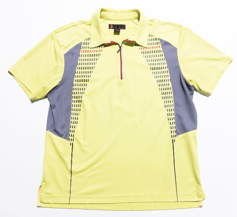 Jamie Sadock Golf Polo Men's Large 1/4 Zip Neon Yellow Wicking Stretch