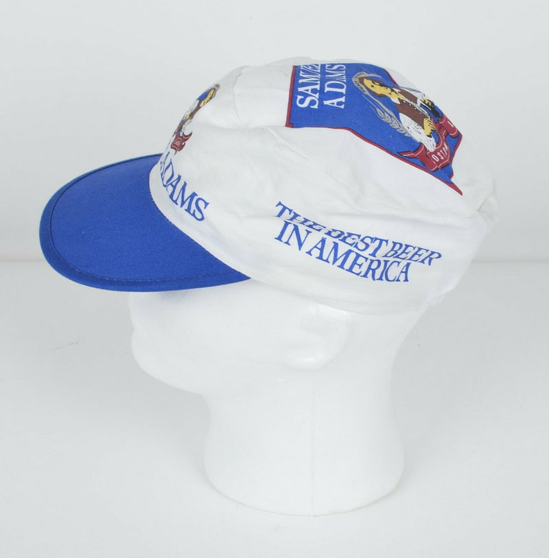 Vtg Samuel Adams Men's Boston Lager White Blue Beer Adjustable Painters Hat