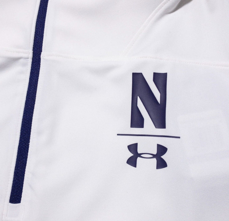 Northwestern Wildcats Team Issue Women's 2XL Pullover 1/4 Zip Under Armour White