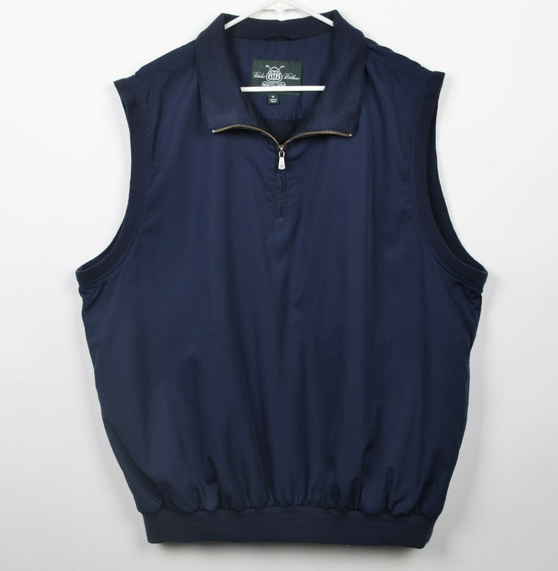 Brooks Brothers Country Club Men's XL Navy Blue 1/4 Zip Windbreaker Golf Vest