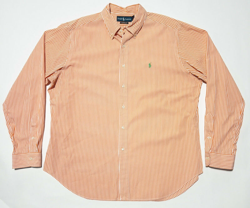 Polo Ralph Lauren Orange Striped Button-Down Shirt Men's XL Classic Fit