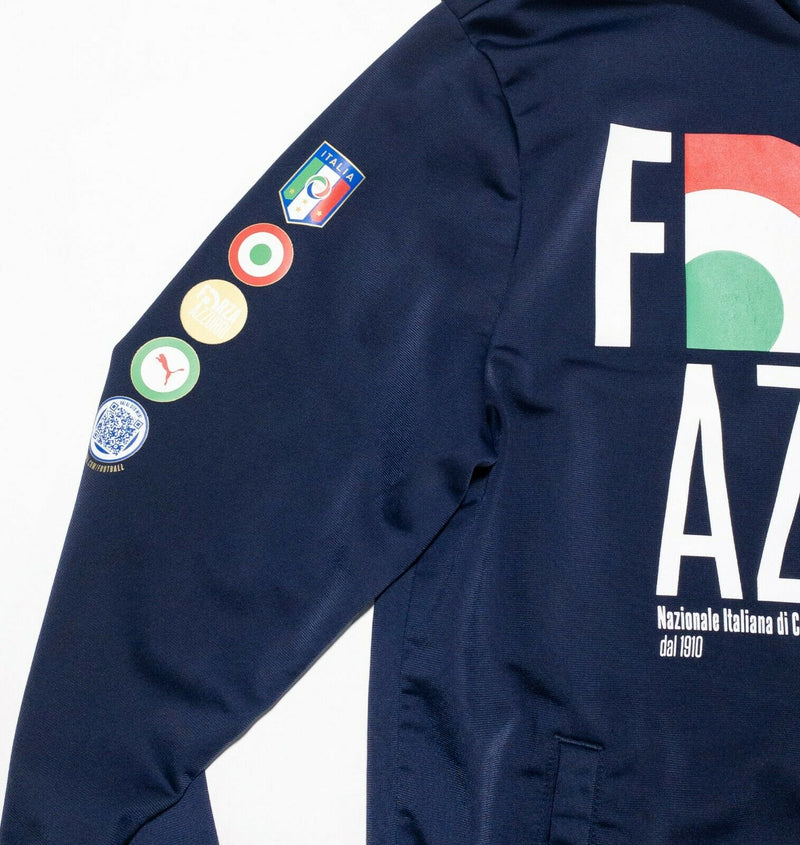 PUMA Forza Azzurri Men's Medium Navy Blue Full Zip Track Jacket Italy