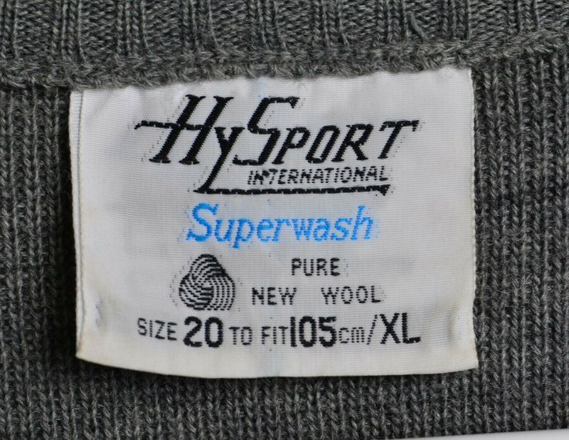 Vtg HySport Australia Adult XL Koala Graphic Wool Black Gray Pullover Sweater