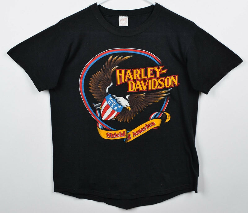 Vintage 80s Harley-Davidson Men's Medium Sheild of America Eagle Thin T-Shirt