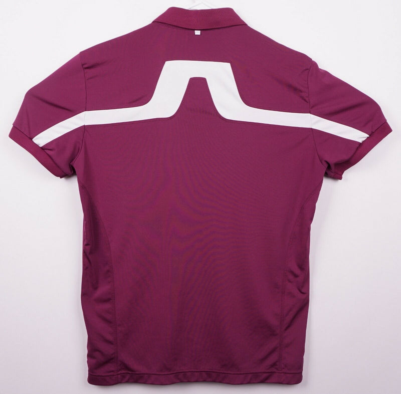 J. Lindeberg Men's Large Regular Magenta KV Reg TX Jersey Logo Golf Polo Shirt