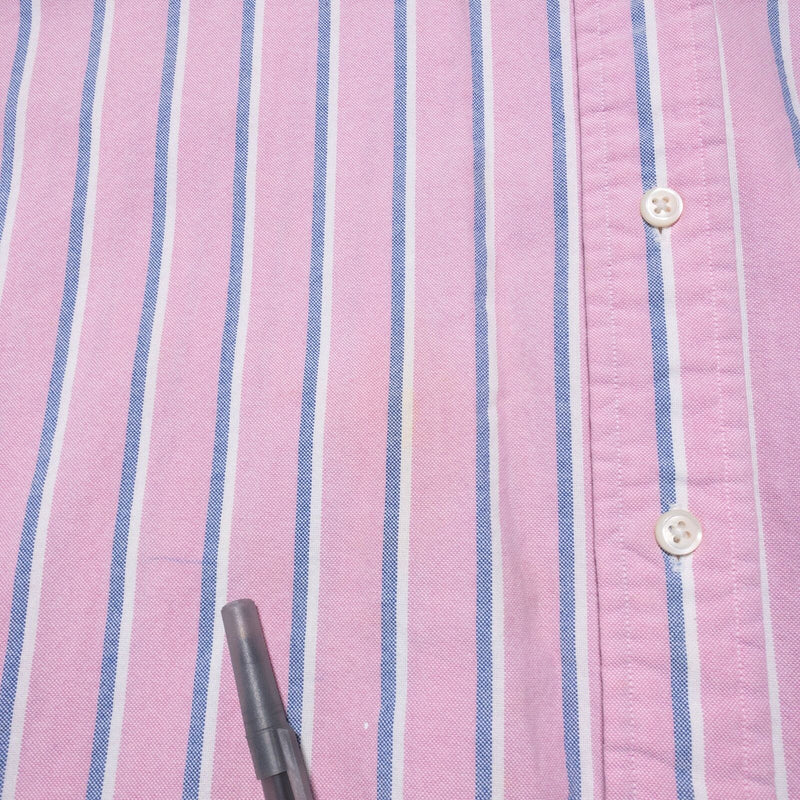 Polo Ralph Lauren Shirt Men's 2XLT Tall Pink Striped Oxford Button-Down Preppy