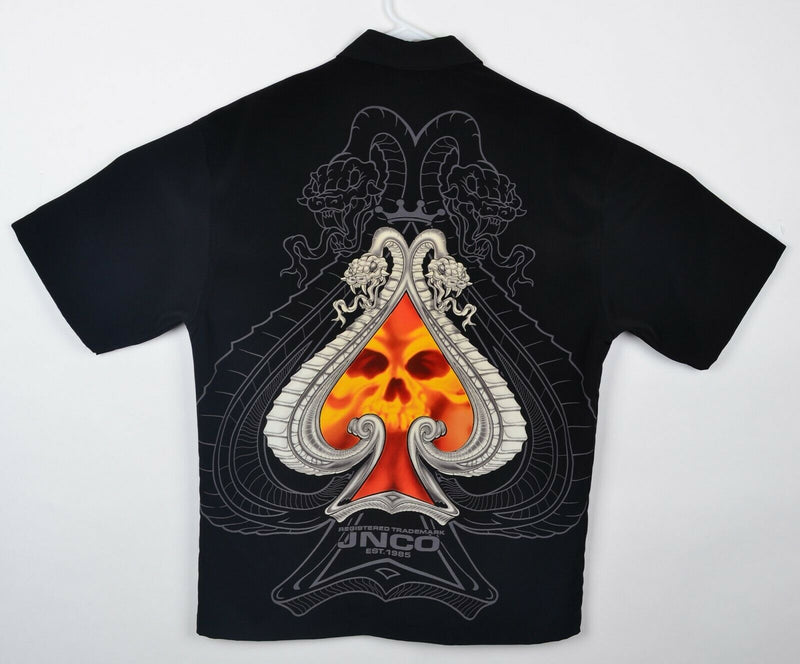 Vtg 90s JNCO Men’s Sz Medium Skull Flames Spades Skate Street Shirt