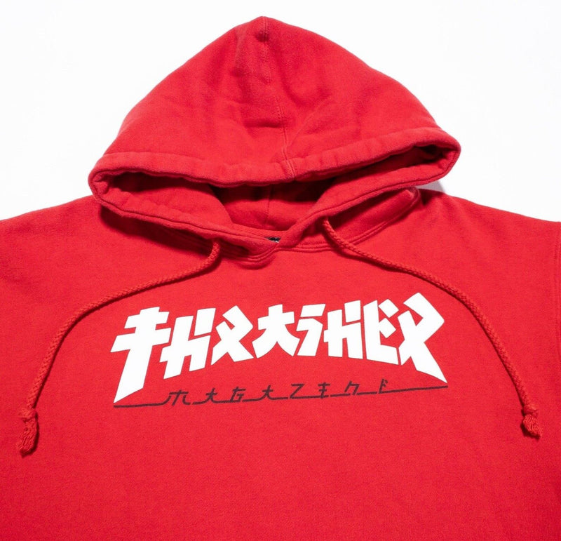 Thrasher Magazine Hoodie Men's Medium Vintage 90s Skater Pullover Sweatshirt Red