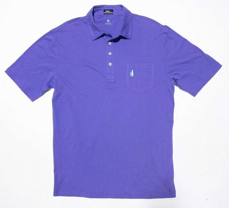 johnnie-O Polo Medium Men's Shirt Solid Purple The Original 4-Button Polo Preppy