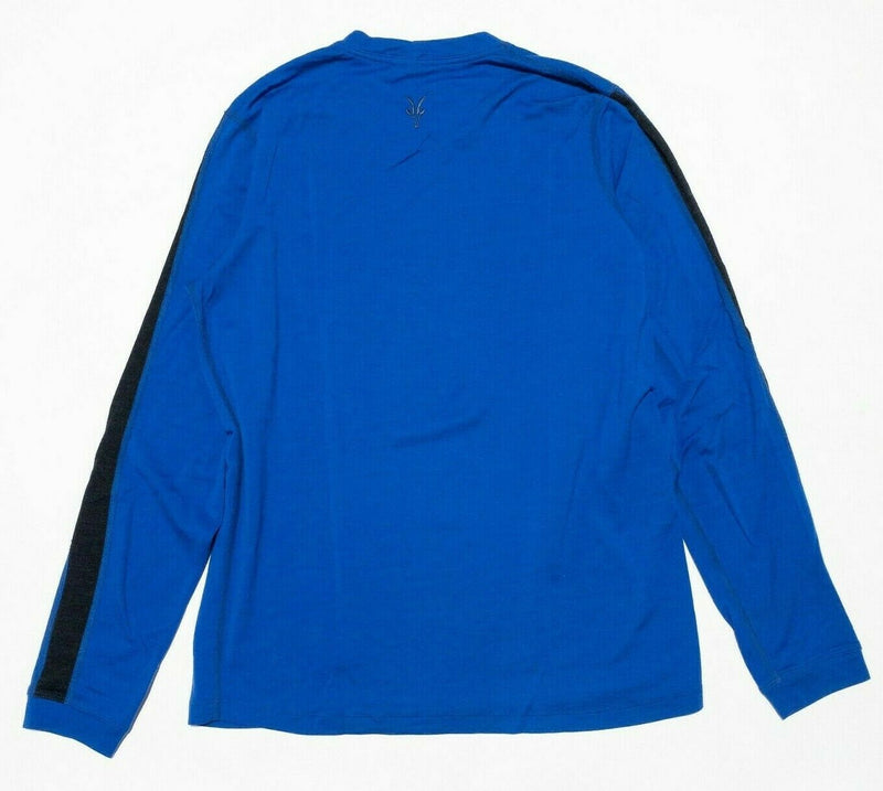 Ibex Men's Small Merino Base Layer Top Long Sleeve T-Shirt Blue Hiking Outdoor