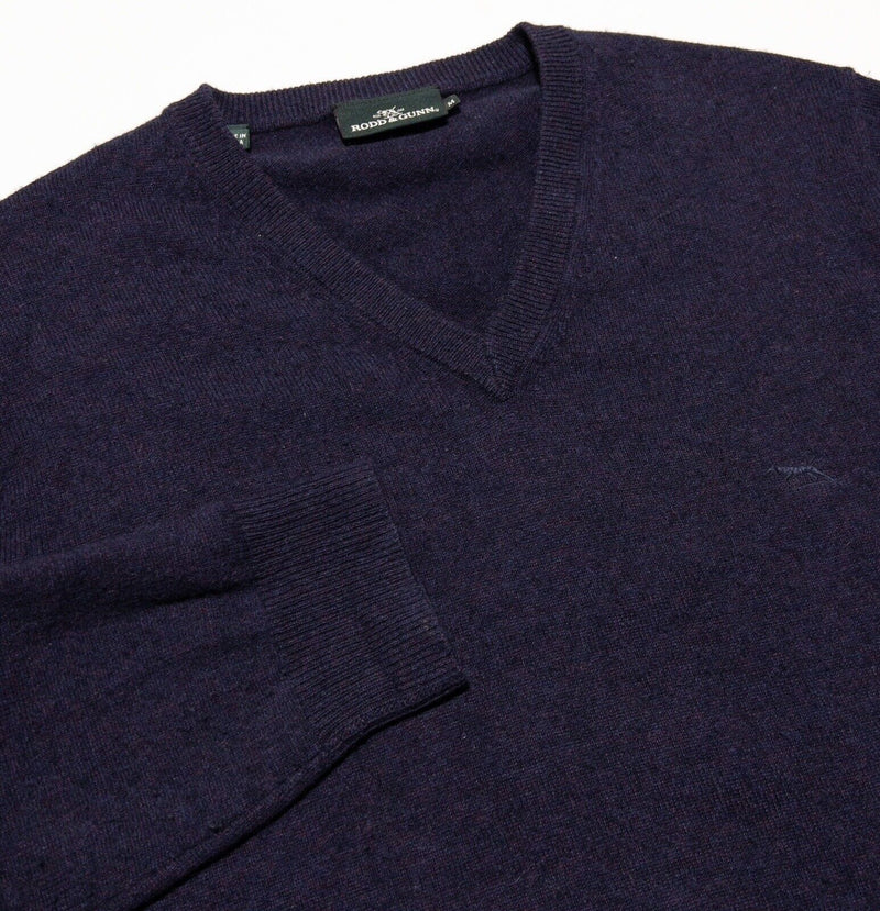 Rodd & Gunn Cashmere Sweater Men's Medium Wool Blend Pullover V-Neck Knit Purple