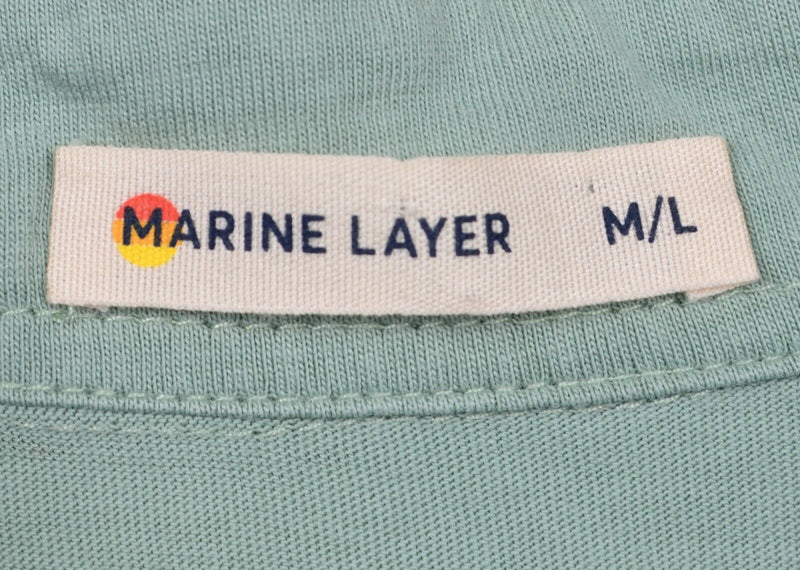 Marine Layer Men's Sz M/L Seafoam Green Tencel/Cotton Pocket Polo Shirt