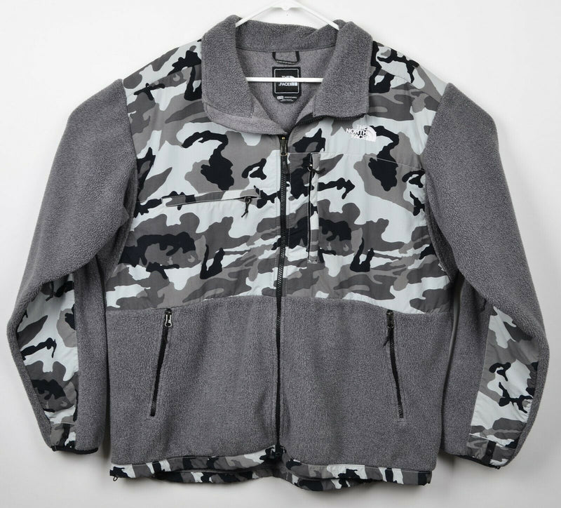 The North Face Men's 2XL Denali Gray Camouflage Polartec Fleece Full Zip Jacket