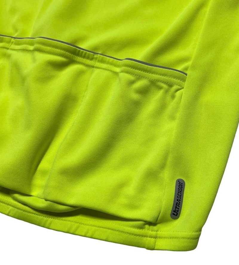 Pearl Izumi Jersey Large Men Cycling Neon Yellow Ultra Sensor Reflective 3/4 Zip