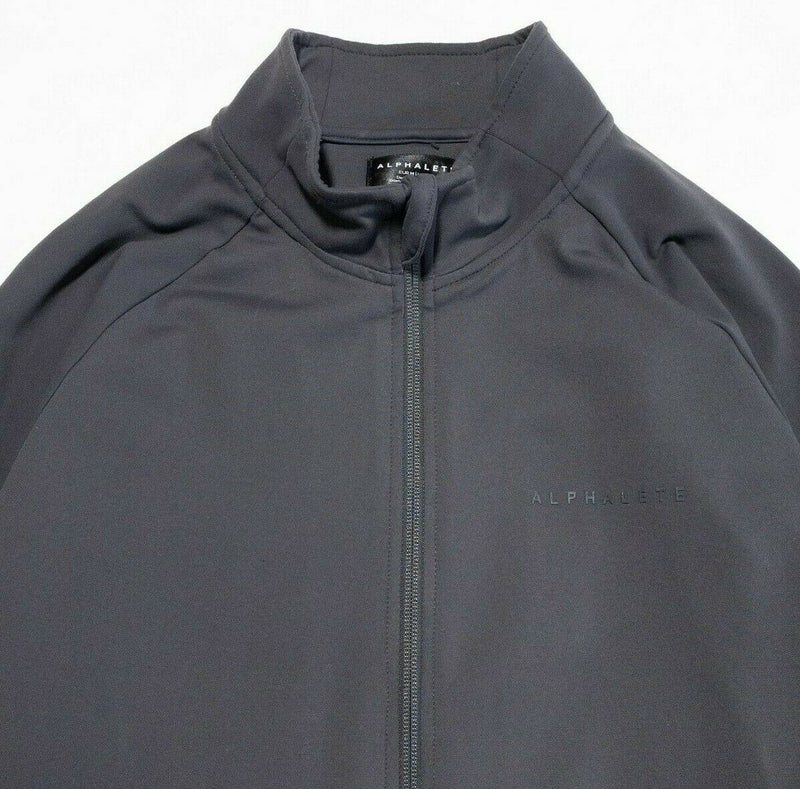 ALPHALETE Full Zip Track Warm-Up Gym Jacket Solid Gray Men's Medium