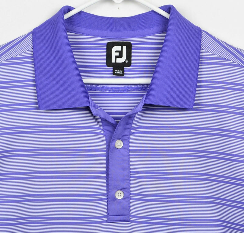 FootJoy Men's Sz XL Purple Striped Golf Polo Shirt Quail West Naples, FL
