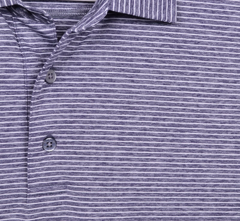 FootJoy Men's Sz XL Heather Gray Striped Golf Polo Shirt