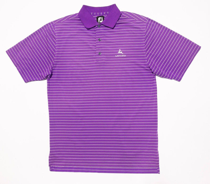 FootJoy Golf Polo Small Men's Purple Striped Wicking Performance Lawsonia