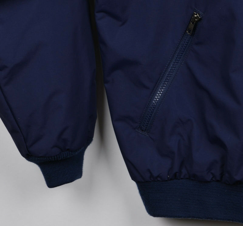 LL Bean Men's Large Fleece Lined Navy Blue Full Zip Warm-Up Jacket 0UF43