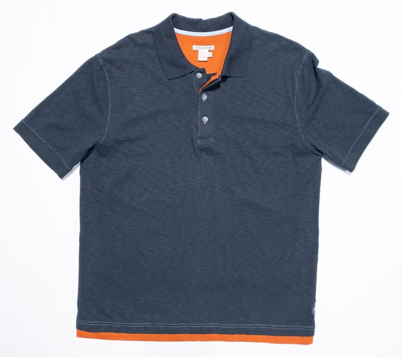 Carbon 2 Cobalt Polo Medium Men's Shirt Gray Orange Double-Layer Short Sleeve
