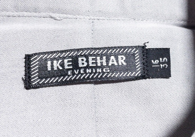 Ike Behar Tuxedo Shirt Men's 16-35 (XL) Martini Glass Drink Pattern Gray Vintage