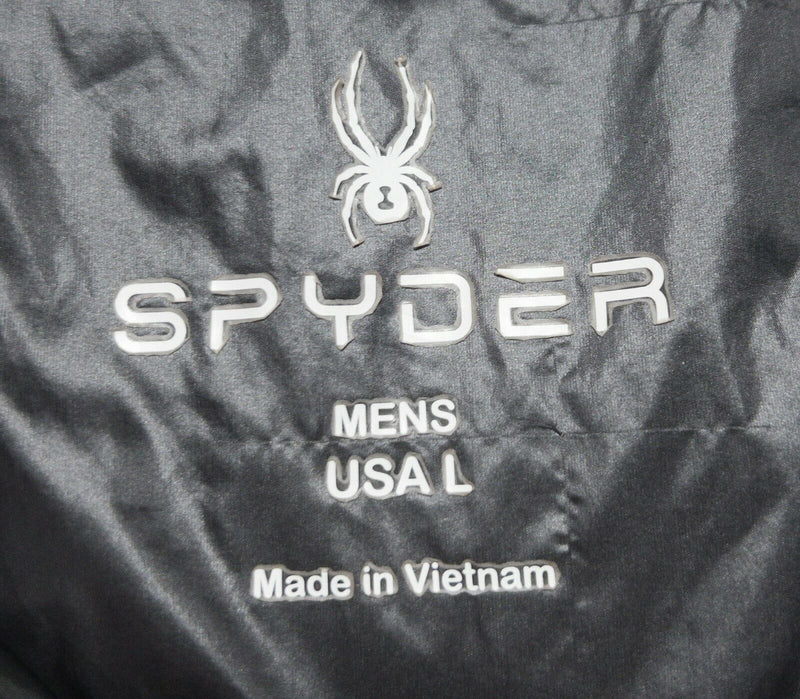 Spyder Geared Men's Large Solid Black Full Zip Synthetic Down Puffer Ski Jacket