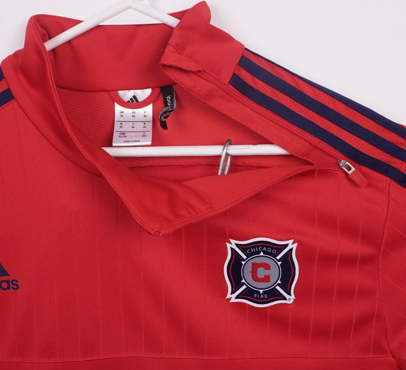 Chicago Fire Men's XL Adidas Climacool Red Collar Zip Pullover Soccer MLS Jacket