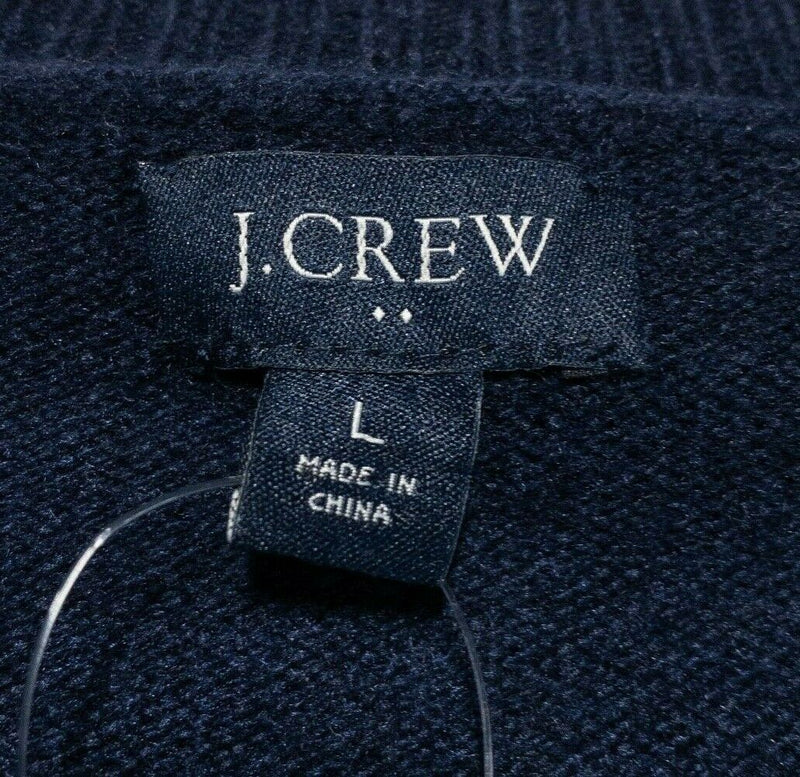 J. Crew Lambswool Blend Sweater Navy Blue Crewneck AA027 Men's Large