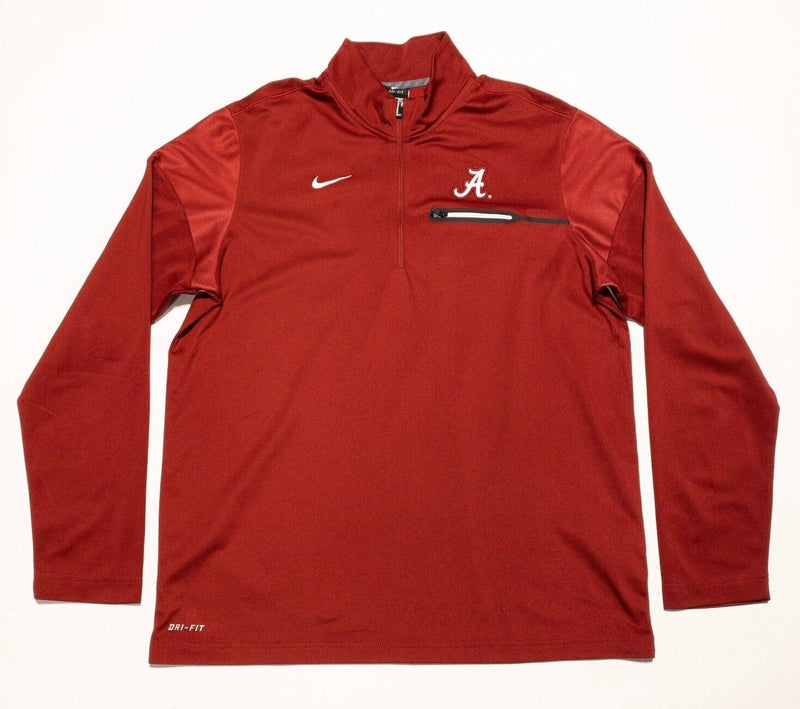 Alabama Crimson Tide Jacket Men's Large Nike 1/4 Zip Pullover Red Team Issue