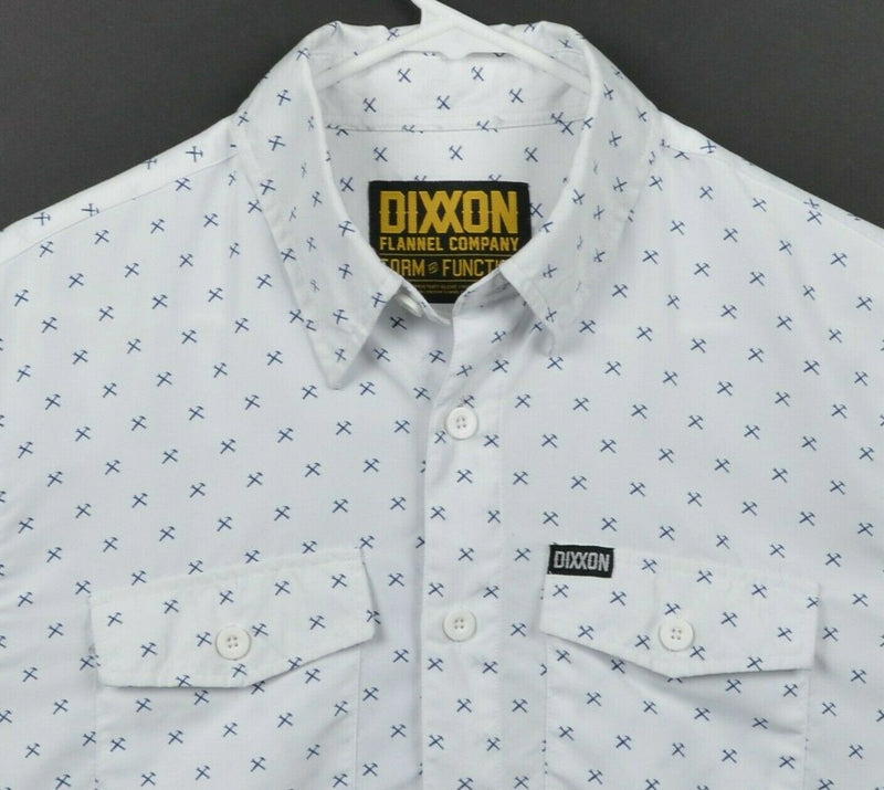 Dixxon Flannel Men's Sz Medium Axe Pattern D-Tech Polyester Short Sleeve Shirt