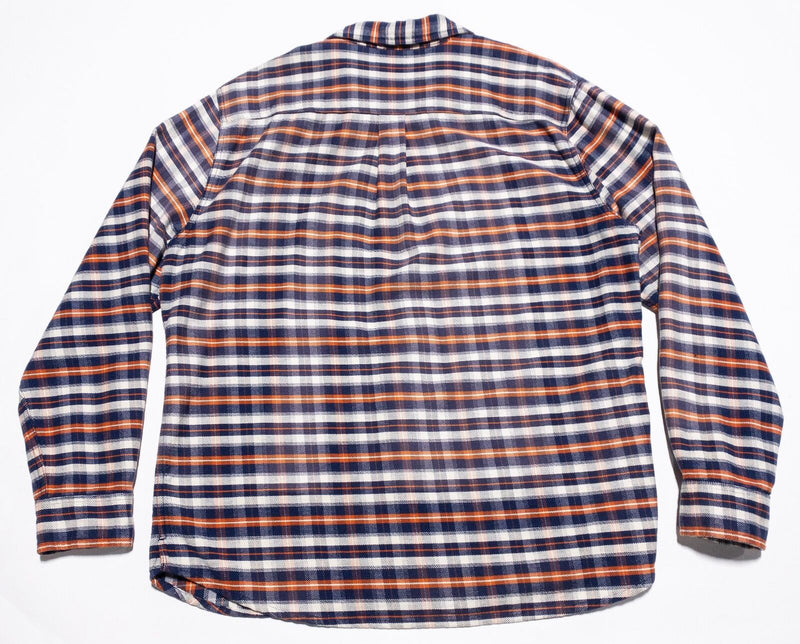 Carbon 2 Cobalt Shirt Men's Large Long Sleeve Button-Up Blue Orange Plaid Check