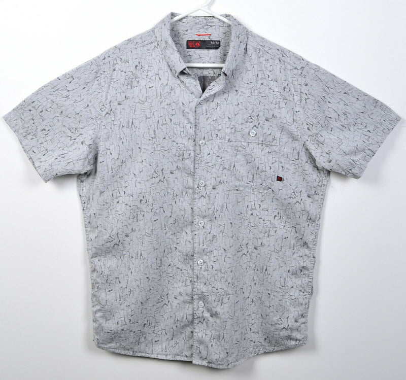 Mountain Hardwear Men's Medium Gray Rock Geometric Print Button-Down Shirt