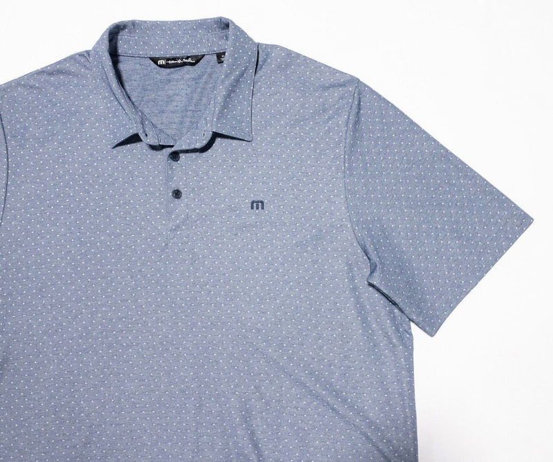 Travis Mathew Polo XL Men's Polka Dot Blue Golf Polyester Wicking Short Sleeve