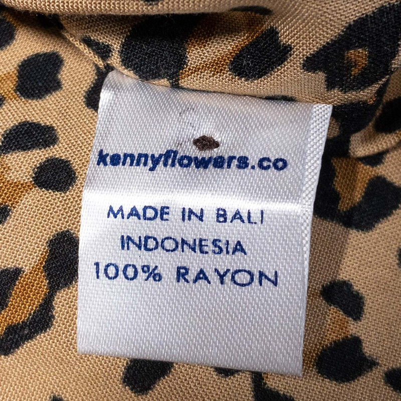 Kenny Flowers Cheetah Shirt Men's XL Hawaiian Rayon Island Classic Animal Print