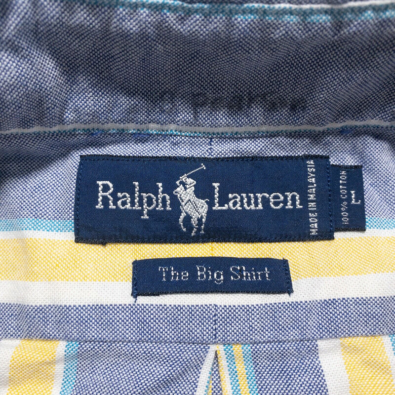 Polo Ralph Lauren Men's Large "The Big Shirt" Multi-Color Striped Oxford Shirt