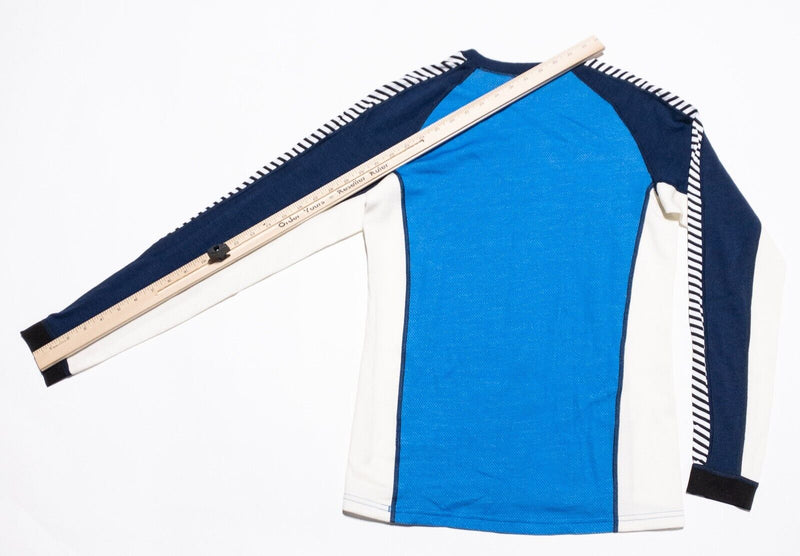 Helly Hansen Base Layer Women's Medium Sweater Knit Blue White Long Sleeve Ski